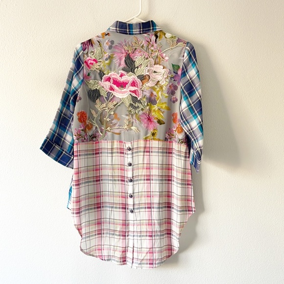 Soft Surroundings Mixed Media Embroidered Blouse - Picture 9 of 10